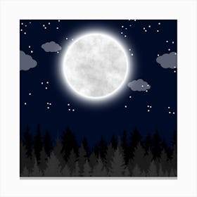 Full Moon In The Sky Canvas Print