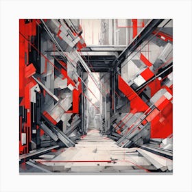 Red Corridor 1 Canvas Print