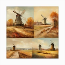 Vintage Oil Painting, Farmhouse Wall Decorations, Vintage Landscape, Printable Wall Art, Vintage Landscape Oil Painting.
13Windmills. Canvas Print