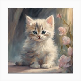 Kitten In The Garden Canvas Print