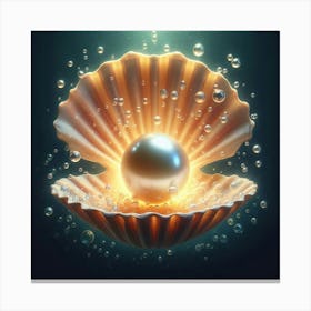 Pearl Shell With Bubbles 5 Canvas Print