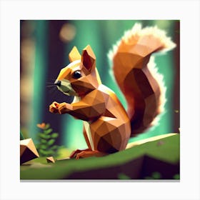 Low Poly Squirrel 2 Canvas Print