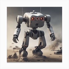 Robot In The Desert Canvas Print