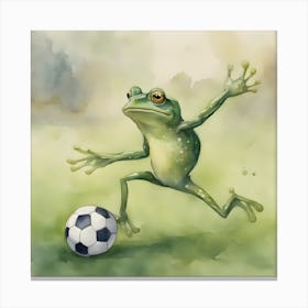 Frog Soccer 1 Canvas Print
