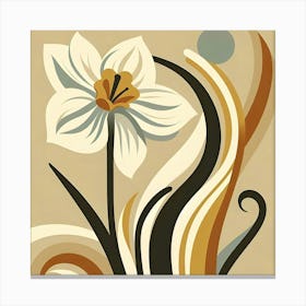 Daffodil In Boho Art 1 Canvas Print