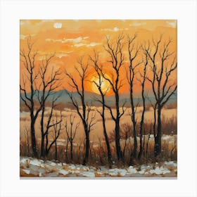 Sunset In The Woods Canvas Print