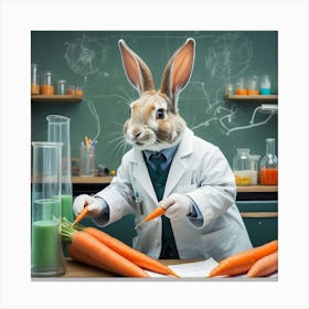 Rabbit In A Lab Coat 4 Canvas Print