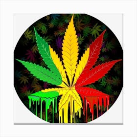Cannabis Leaf Color Canvas Print