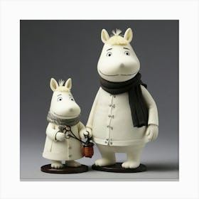 Moomin Figurine art print Canvas Print