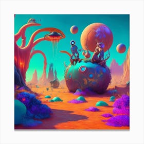 Aliens In Space Canvas Print