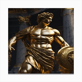Golden Statue Of Greece Canvas Print