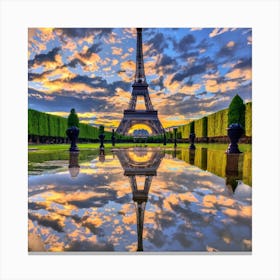 Eiffel Tower At Sunset 1 Canvas Print