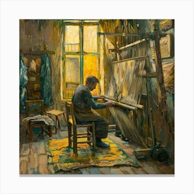 Van Gogh Style: The Weaver's Home Series Canvas Print