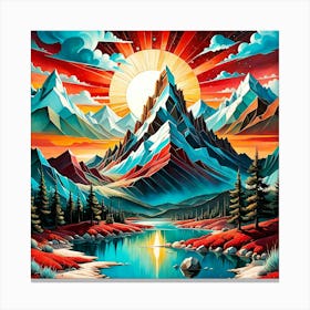 Sunset Mountain Canvas Print