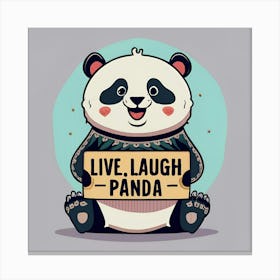 Live Laugh Panda Canvas Print