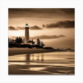 Lighthouse At Dusk 4 Canvas Print