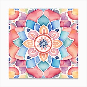 Watercolor Floral Pattern 2 Canvas Print