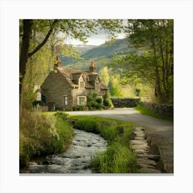 Cottage In The Lake District Canvas Print