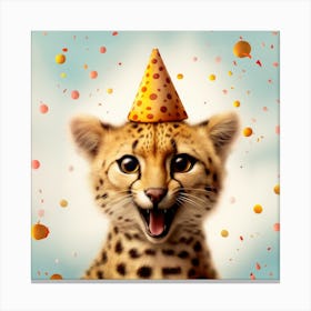 Birthday Cheetah 4 Canvas Print