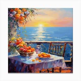 Sunset On The Balcony Canvas Print