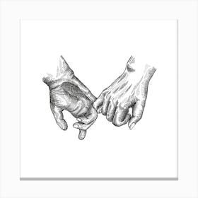 Holding Hands Square Canvas Print