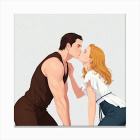 Kissing Couple 14 Canvas Print