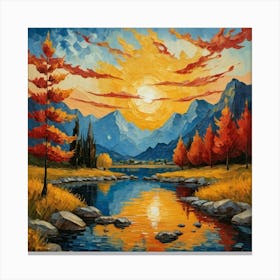 Sunset In The Mountains 5 Canvas Print