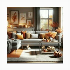 Autumn Living Room 1 Canvas Print