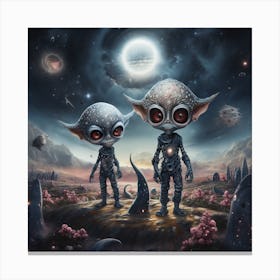 Aliens In Space Canvas Print