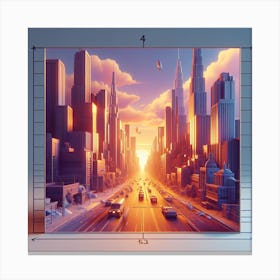 3d Cityscape 1 Canvas Print