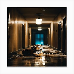 Tiger In The Hallway Canvas Print