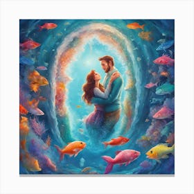 Mermaid Love 1 Canvas Print