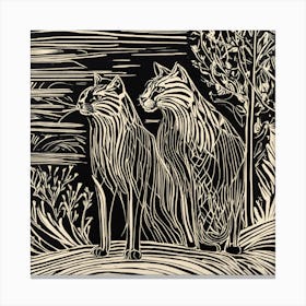 Two Cats In The Woods Canvas Print