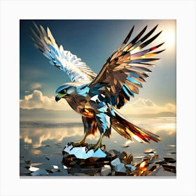 Design Of A Falcon In The Sky Broken Glass Effect No Background Stunning Something That Even Doe 1 Canvas Print