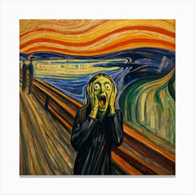 resembles the painting "The Scream" Canvas Print