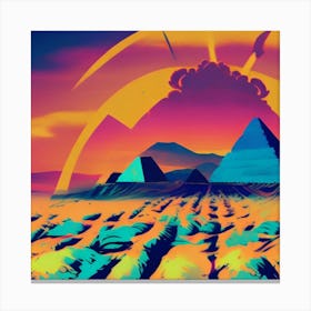 Pyramids In The Desert Canvas Print