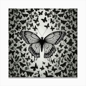 Butterfly - Black And White 1 Canvas Print