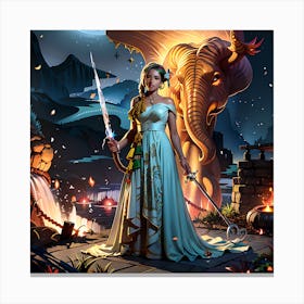 Woman With A Sword Canvas Print