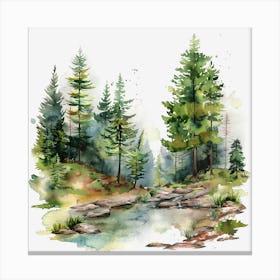 Watercolor Forest 3 Canvas Print