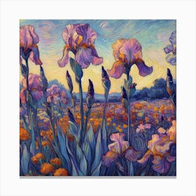 Iris Field Vincent Van Gogh Art Print Canvas Print