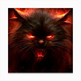 Cat In Flames Canvas Print