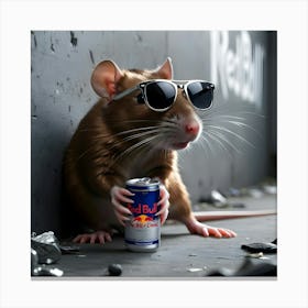 A Sleek, Urban Rat With Shimmering Brown Fur And A Knowing Glint In Its Bright, Black Eyes, (4) Canvas Print