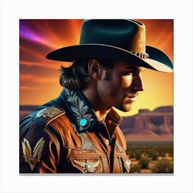 Cowboy In Hat 9 Canvas Print