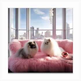 Fluffy Black Pomeranians Large Luxury Neon Pi 310ae597 04cb 4925 Bf61 C86c97e6dd0a Canvas Print