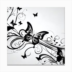 Black And White Butterflies 18 Canvas Print