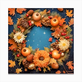 Autumn Starlight Wreath Canvas Print