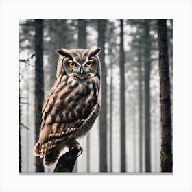 Owl In The Forest 6 Canvas Print