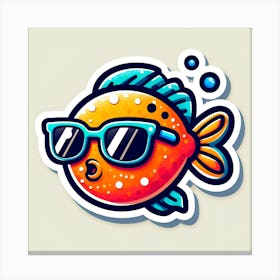 Fish In Sunglasses Canvas Print