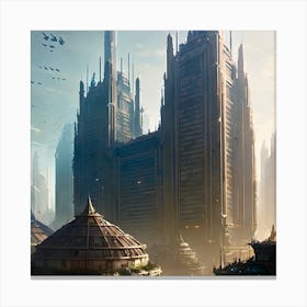 Distopia City Ruins Canvas Print