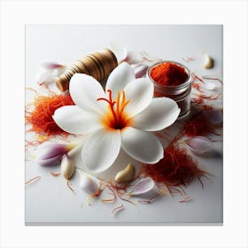 Beautiful Saffron Flora Of India Canvas Print